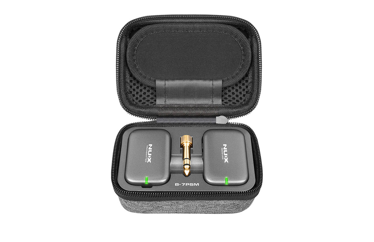 Sistem wireless in-ear monitor NUX B-7 PSM dengan receiver bodypack dan transmitter compact terbaik