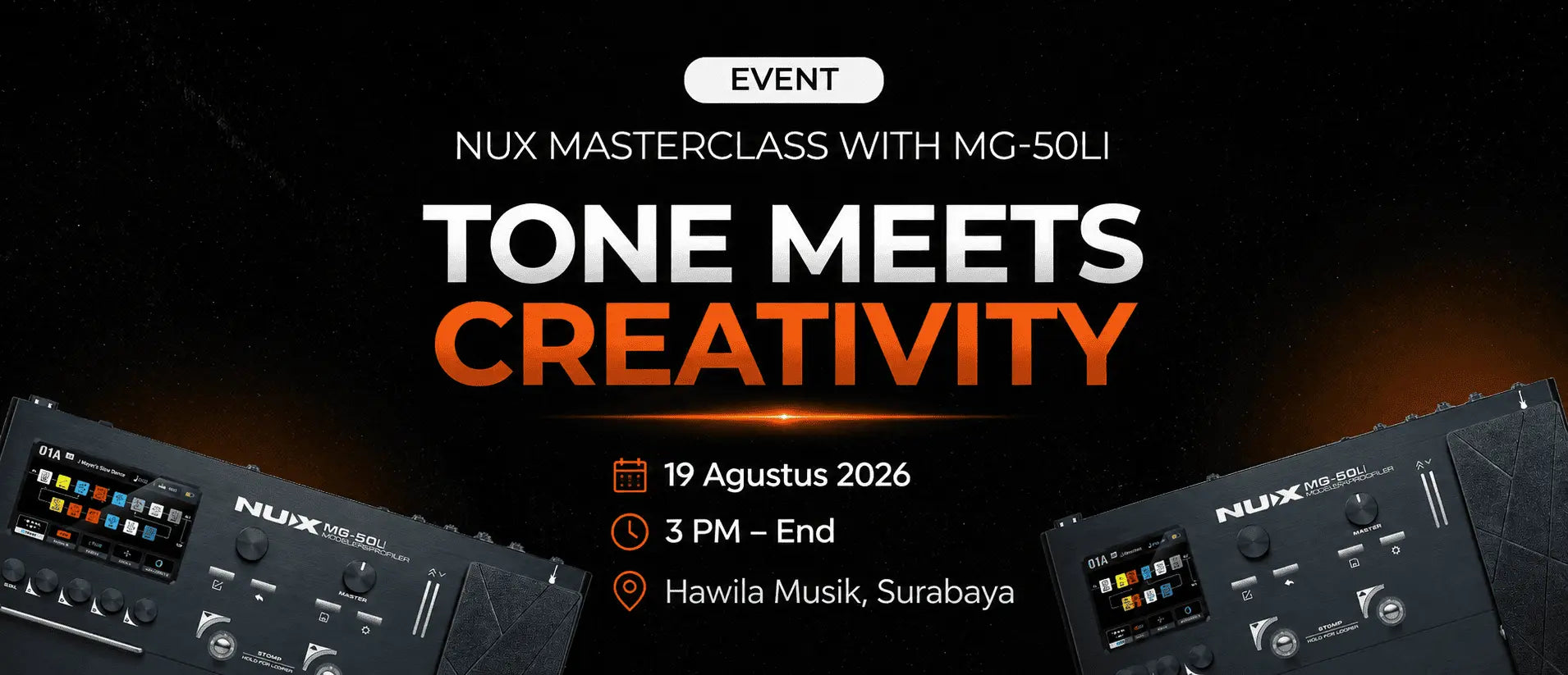nux mg-50li masterclass hawila music surabaya