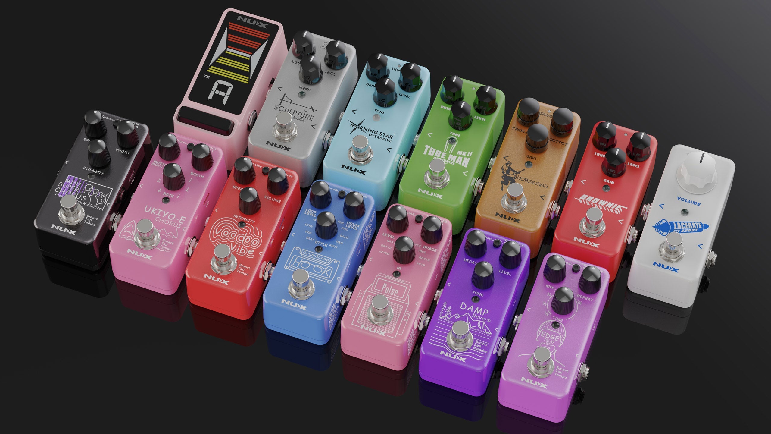 mini guitar pedal stompbox dengan ukuran compact dan sound powerful
