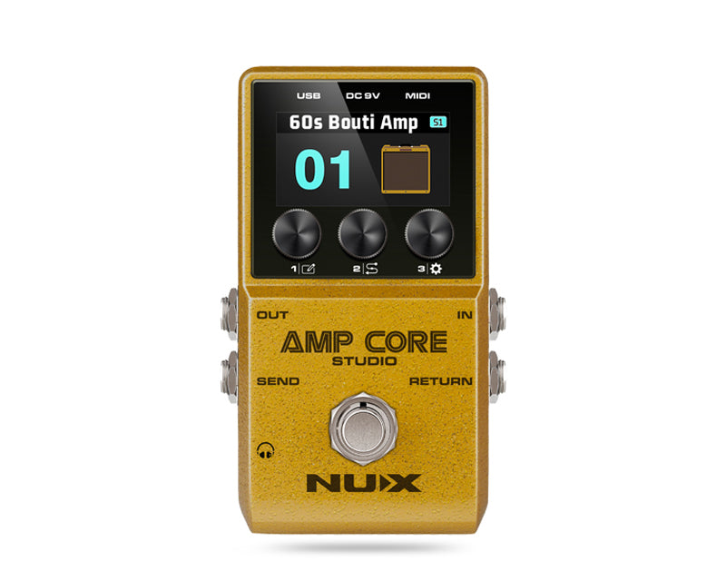 NUX Amp Core Studio amp modeler dengan USB audio interface gitar