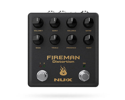 NUX Fireman distortion pedal gitar high gain tone powerful terbaik untuk pedal gitar