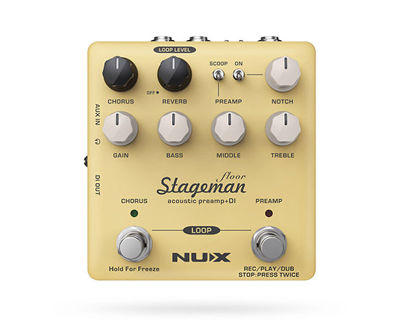 NUX Stageman Floor acoustic preamp DI pedal untuk gitar akustik terbaik
